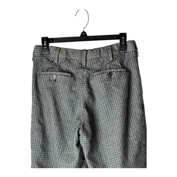 Marni Pants Women 12 Gray Black Check‎ Virgin Wool Straight Leg Trousers Luxury - Picture 5 of 11